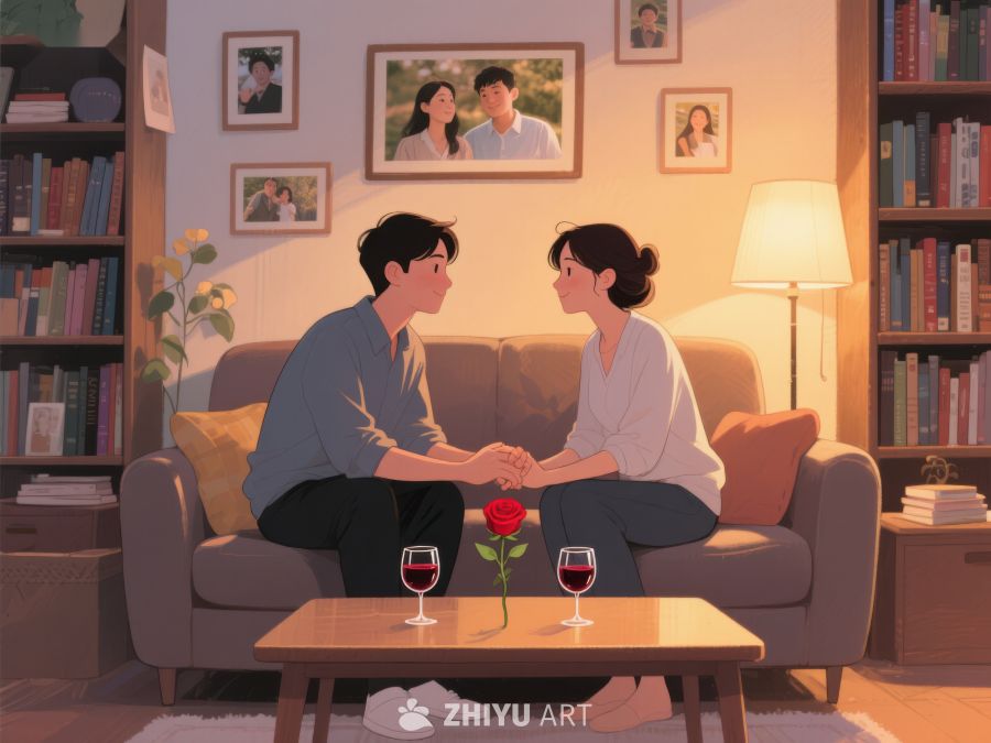 温馨室内，情侣共度浪漫时光 763