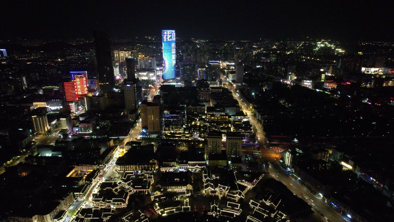江苏徐州城市夜景灯光城市夜景