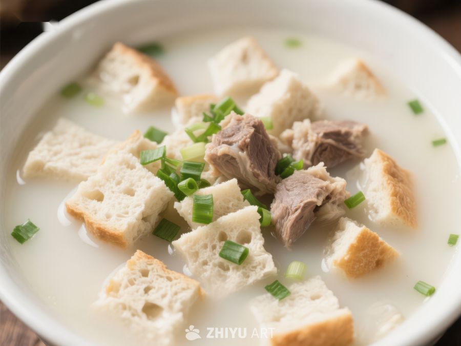 美味羊肉汤配面包丁 689