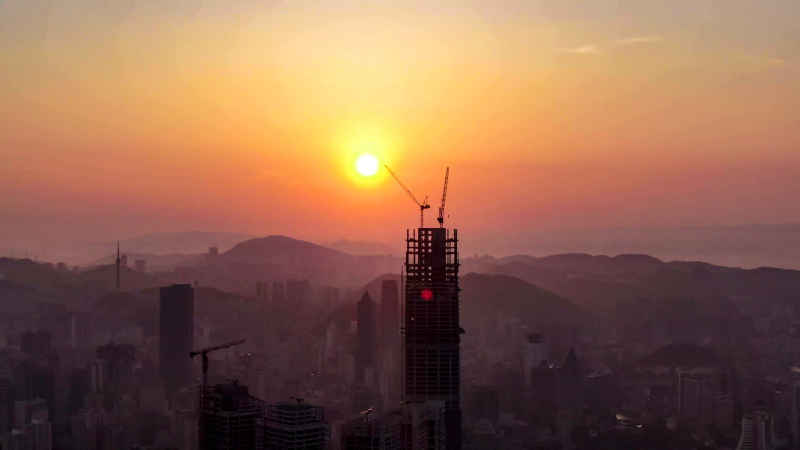 贵州贵阳城市建设航拍摄影图