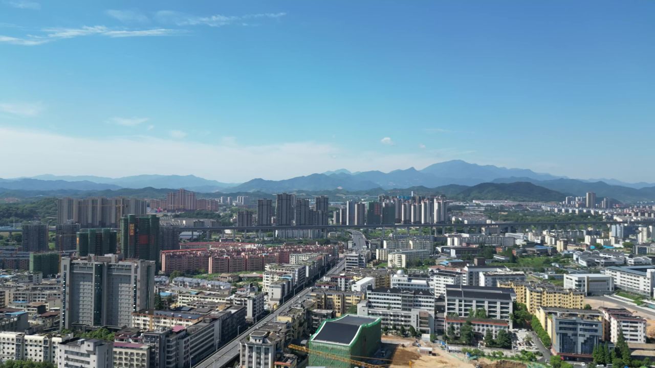 航拍江西宜春城市风光宜春建设
