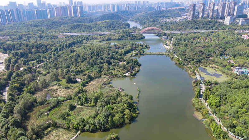 贵州贵阳城市风光航拍图 