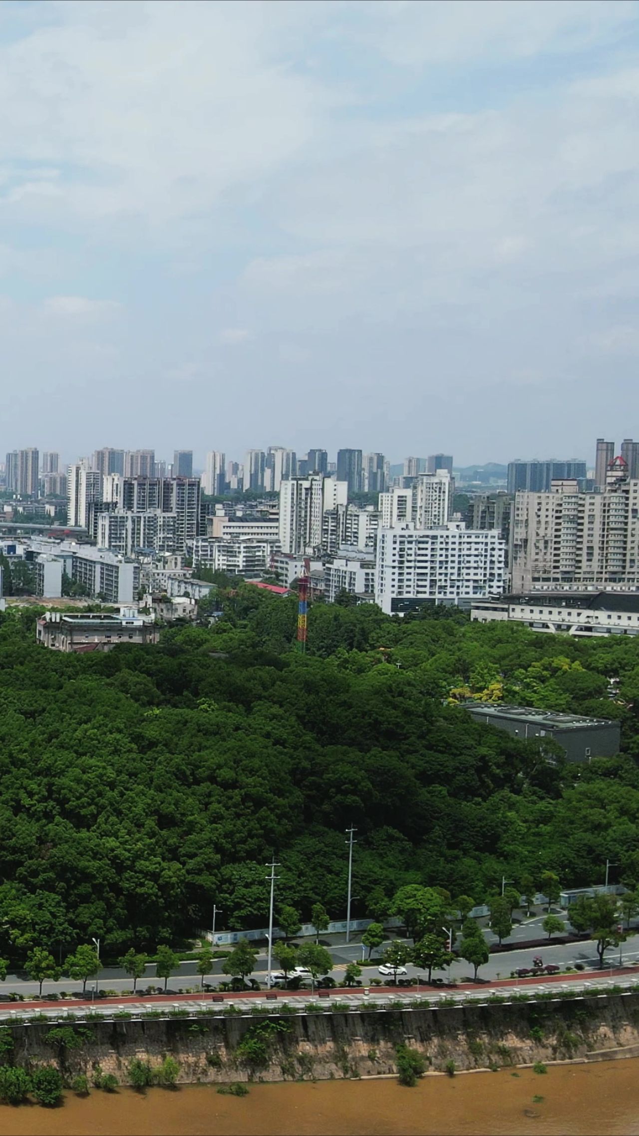 湖南株洲城市风光竖屏航拍