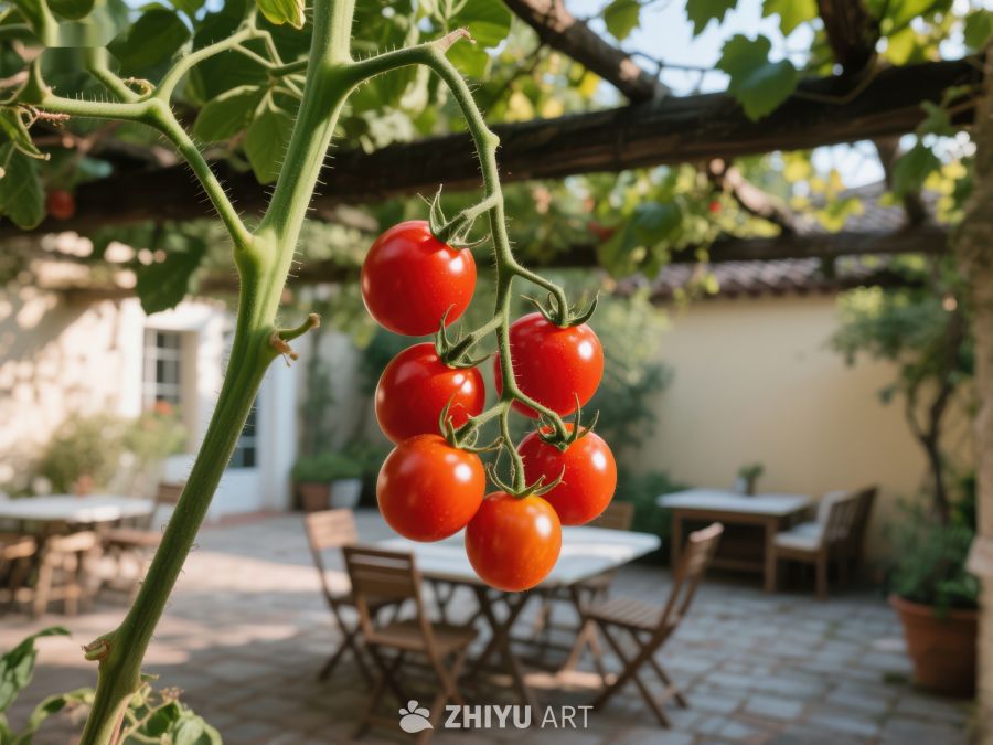 庭院中成熟的樱桃番茄 354