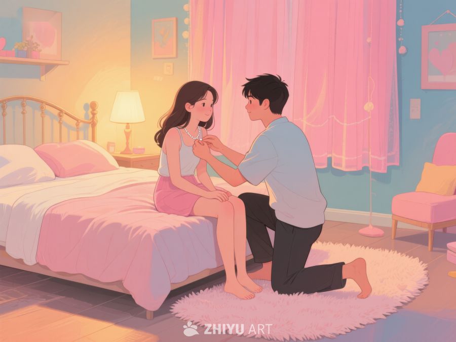 温馨卧室中的求婚瞬间 784