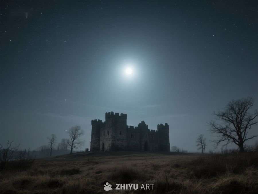 月光下的古老城堡 558