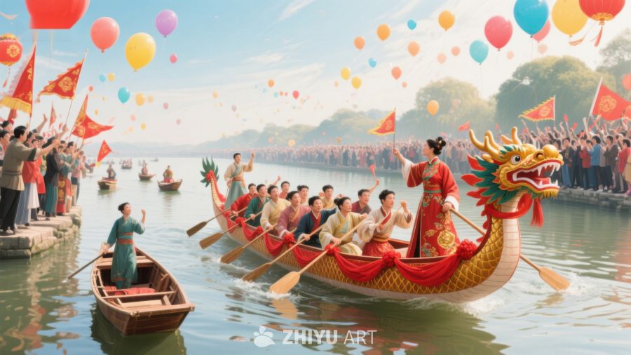 龙舟竞渡，彩旗飘扬迎端午 655