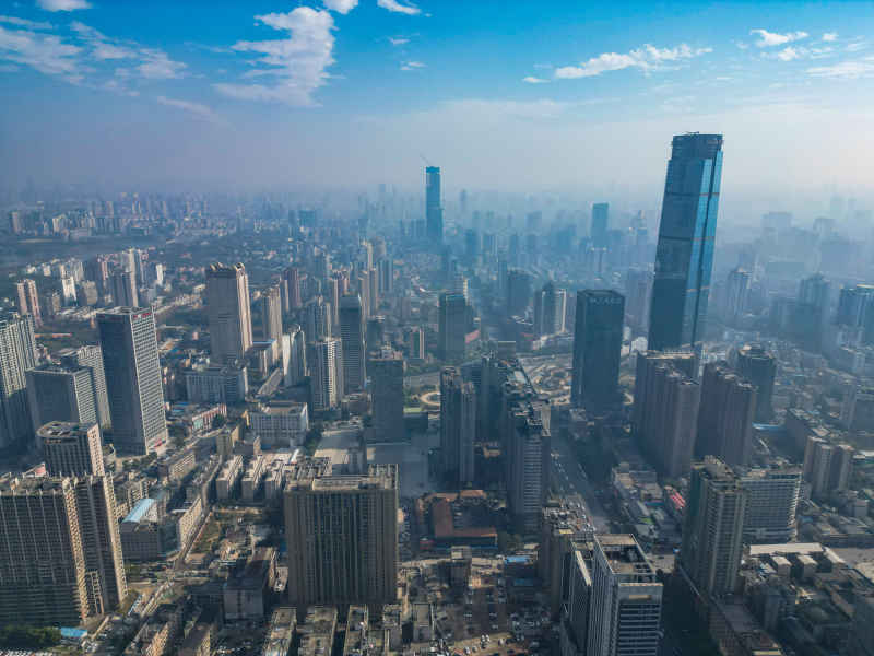 湖南长沙城市风光航拍摄影图