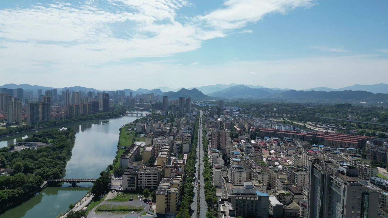  航拍江西宜春建设宜春大景