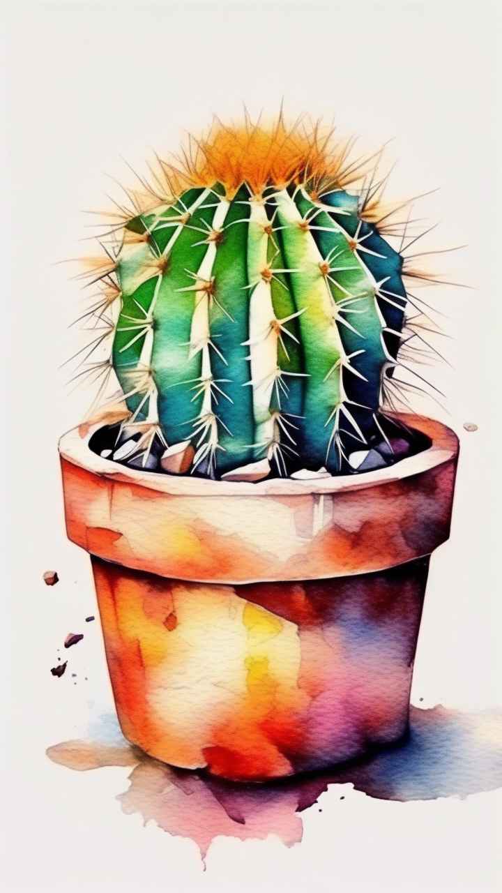 仙人掌自然植物插画 11