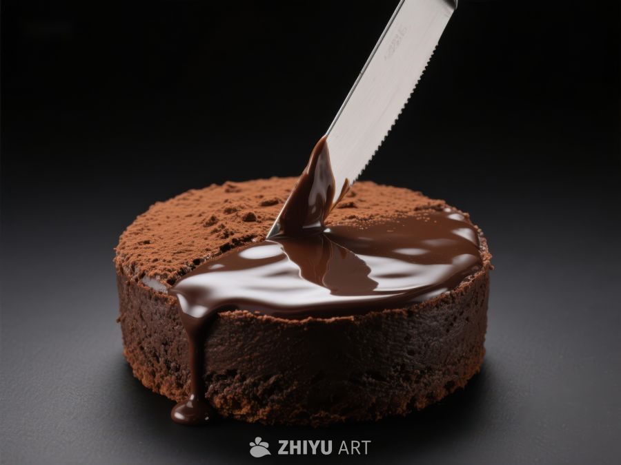 巧克力蛋糕淋酱瞬间