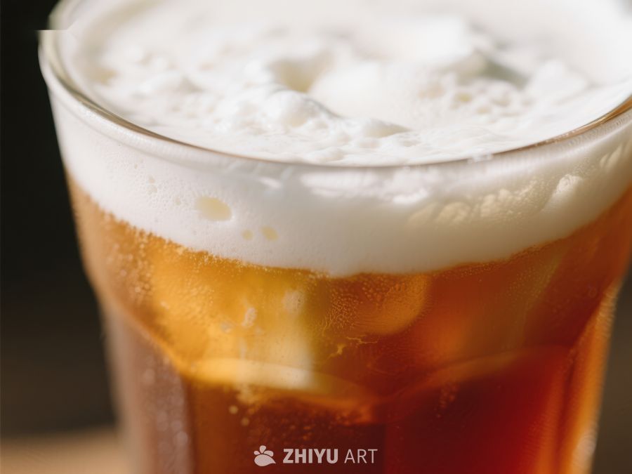 泡沫丰富的冰镇饮料