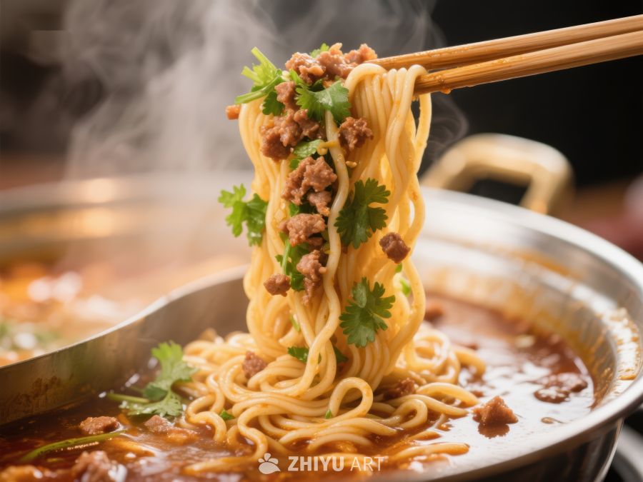 热气腾腾的麻辣面条 580