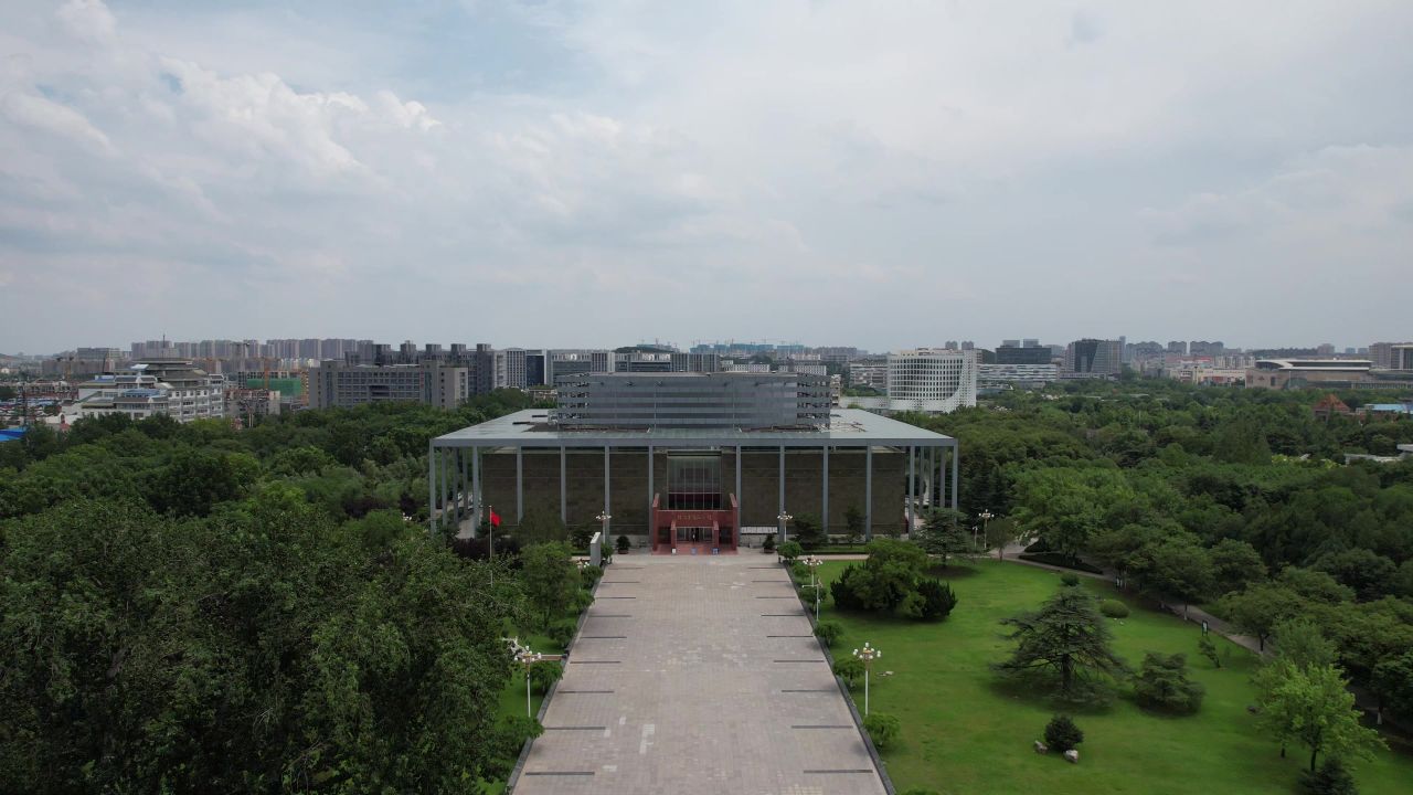 江苏徐州淮海战役纪念馆纪念碑航拍 