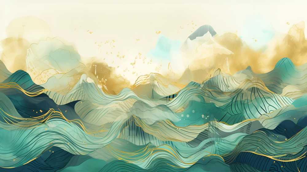 纹理中国风山画