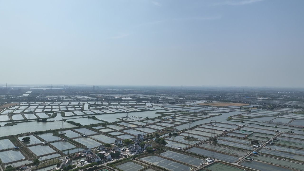 4K航拍鱼塘蟹塘