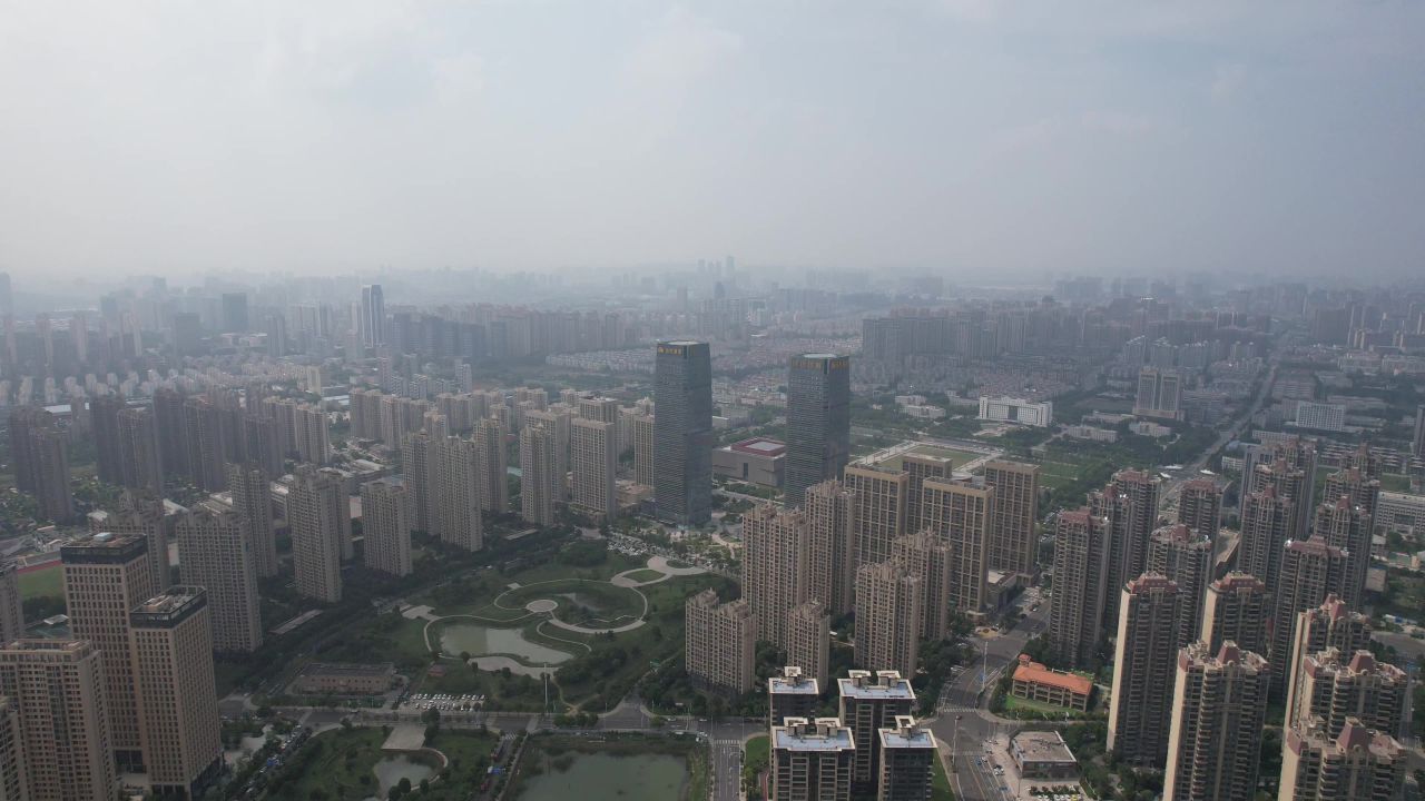 安徽蚌埠城市风光航拍 
