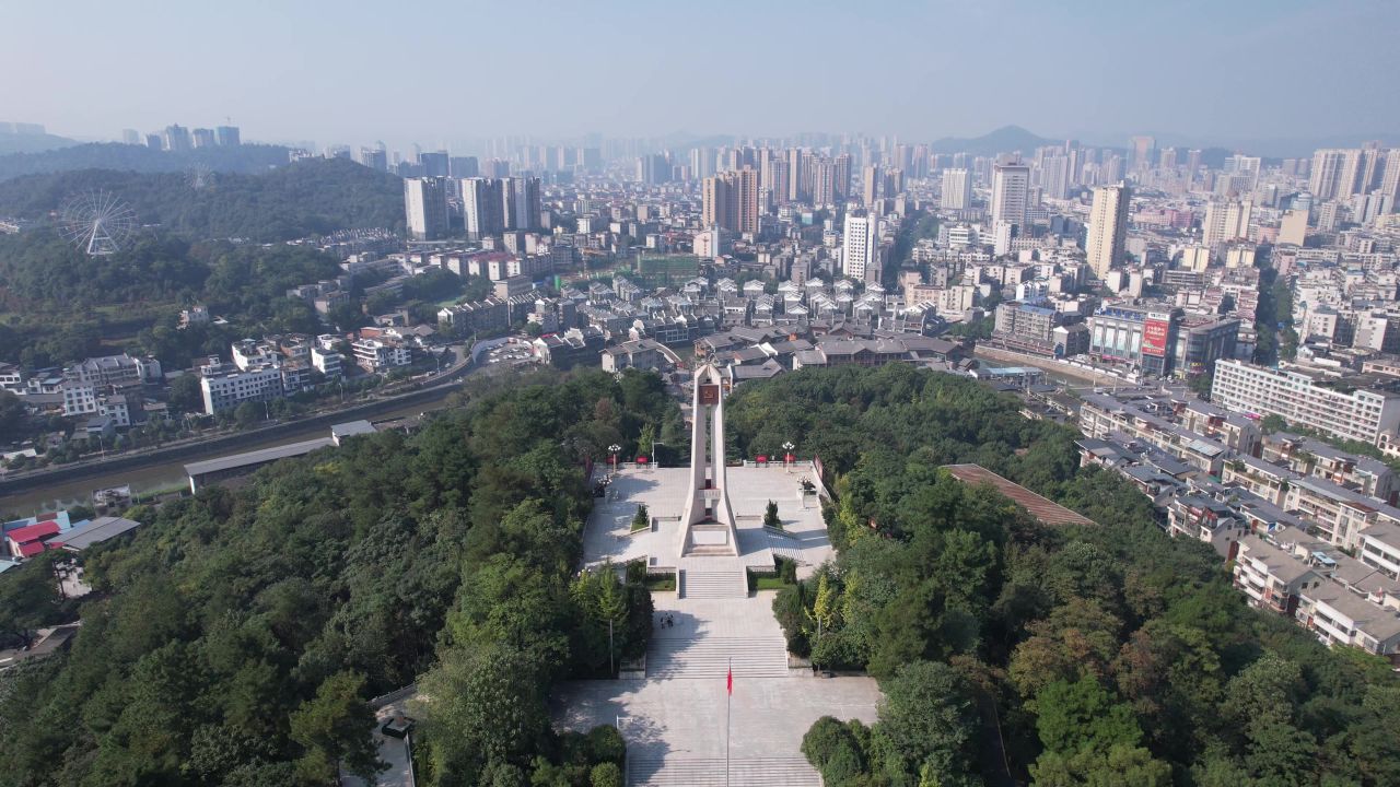 湖南郴州东塔公园湖南起义纪念塔