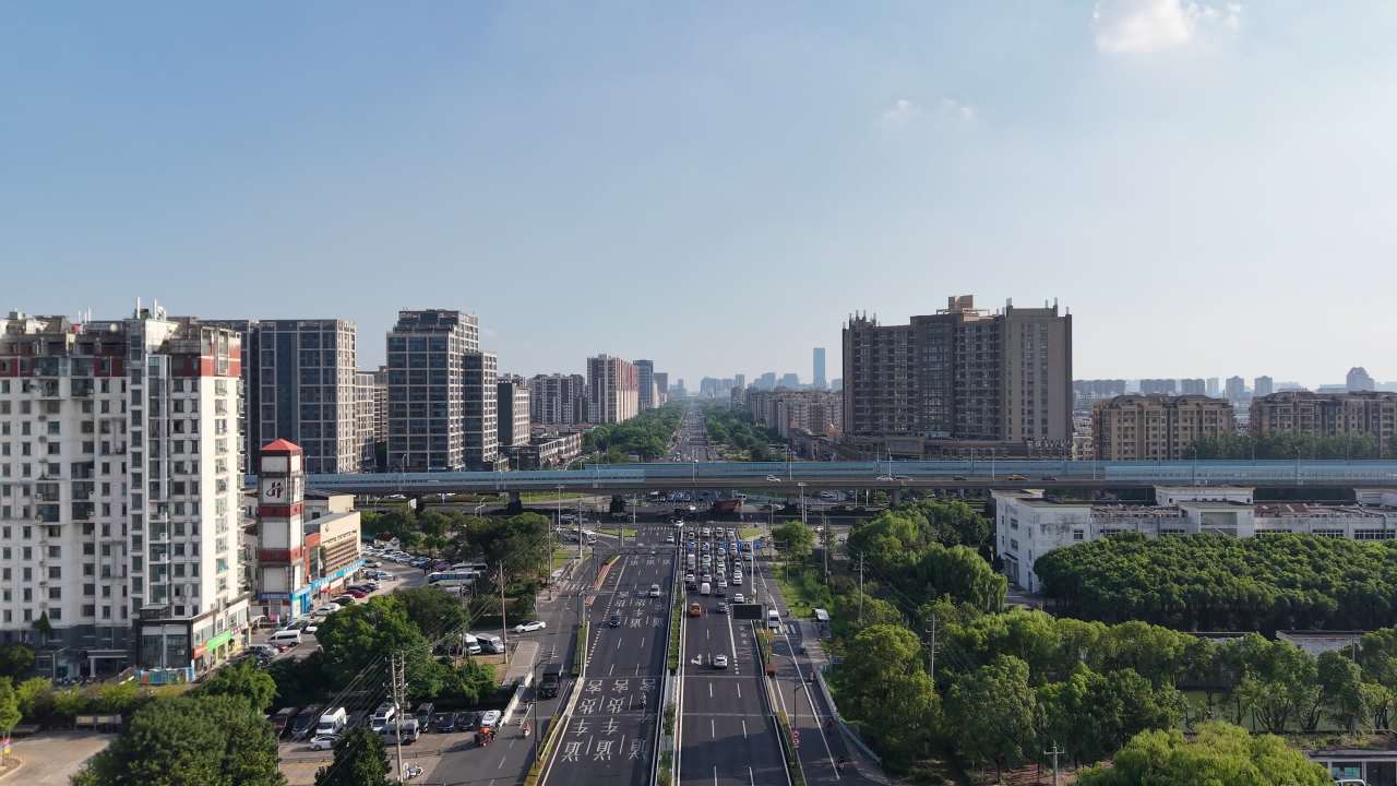 航拍昆山城市大景风光 7