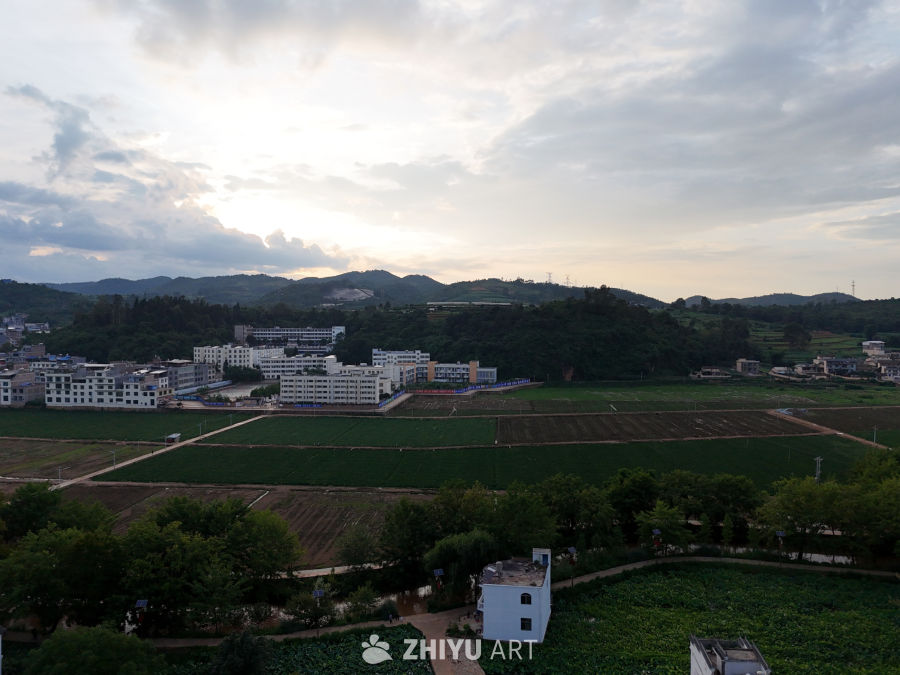 乡村日落田园风光