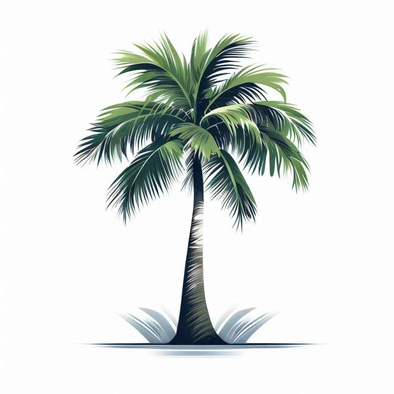 手绘简约椰子树元素插画 1