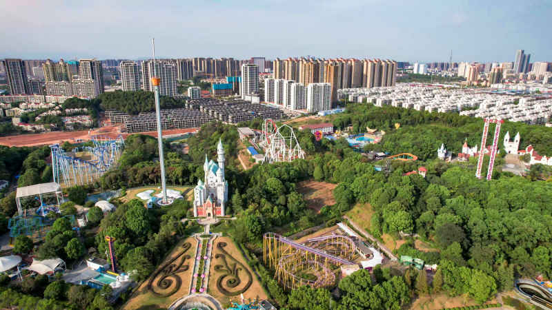 湖南长沙城市风光航拍摄影图 