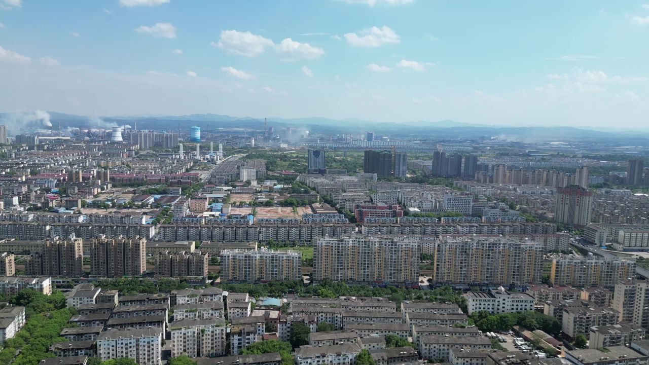 航拍新余城市风光新余大景