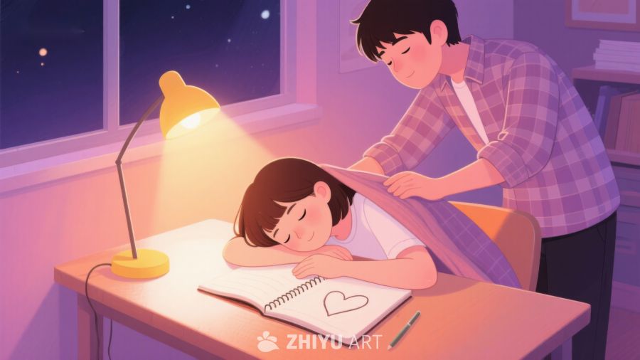 温馨夜读：兄妹共度学习时光 477