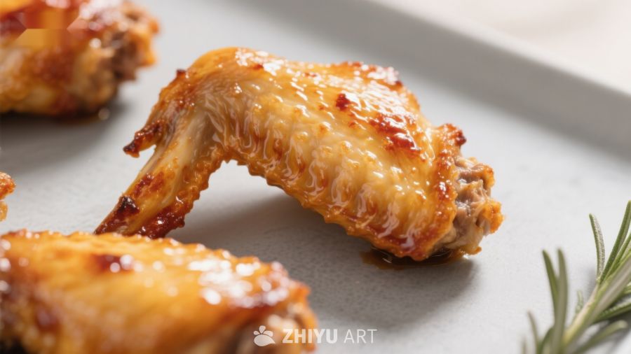 金黄酥脆的烤鸡翅