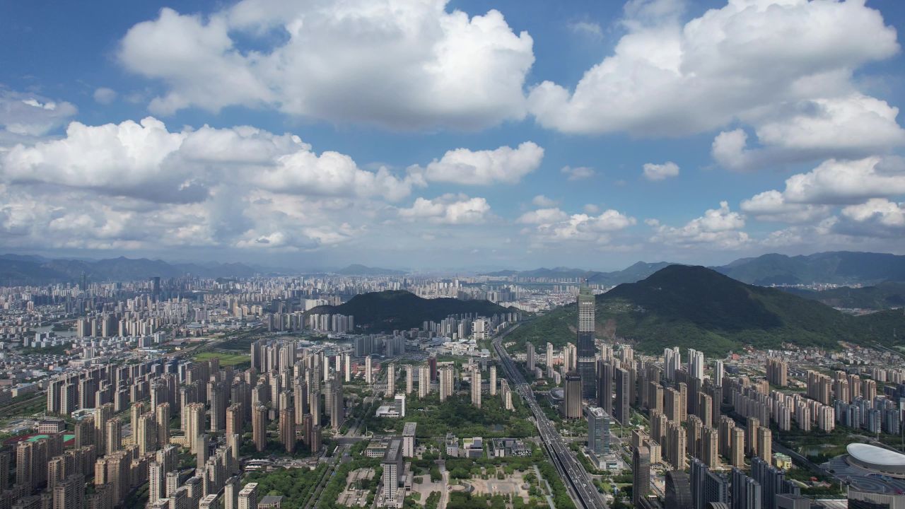 浙江温州城市建设航拍 