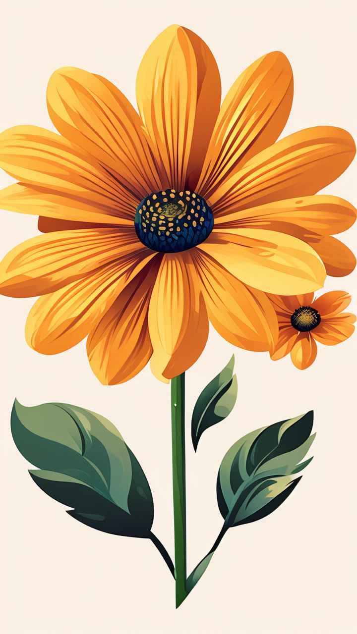 春季金盏菊扁平插画 1