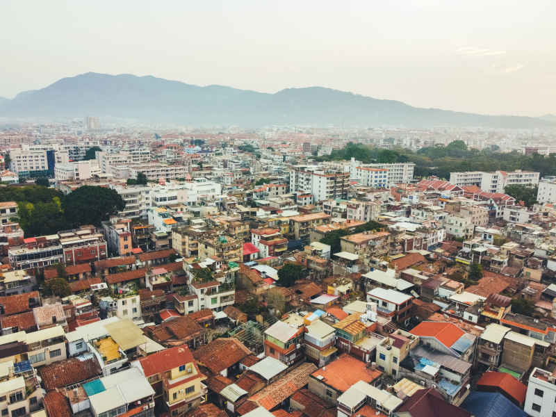 航拍福建泉州古城区建筑风光 42
