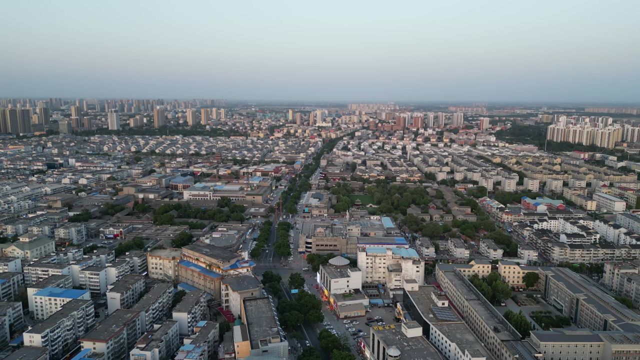 航拍河北保定城市建设