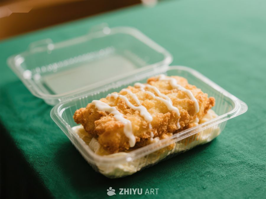 炸鸡块配酱料，塑料盒装