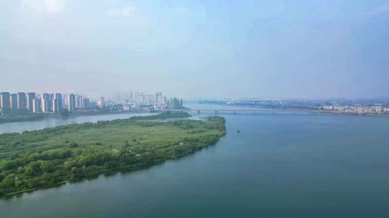 湖北襄阳城市风光航拍摄影图