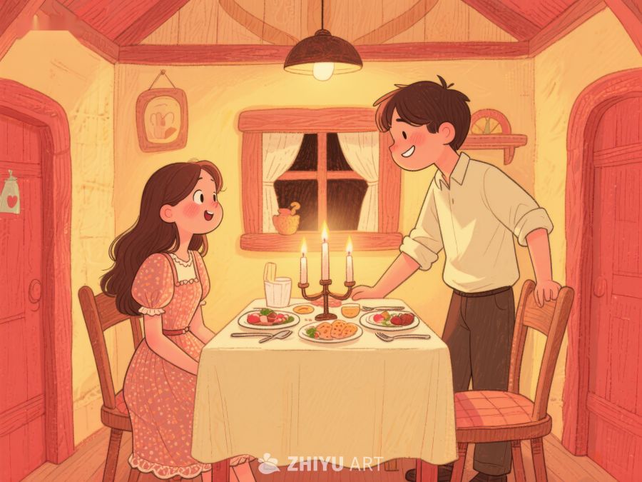 温馨晚餐：两人共进烛光晚餐 828