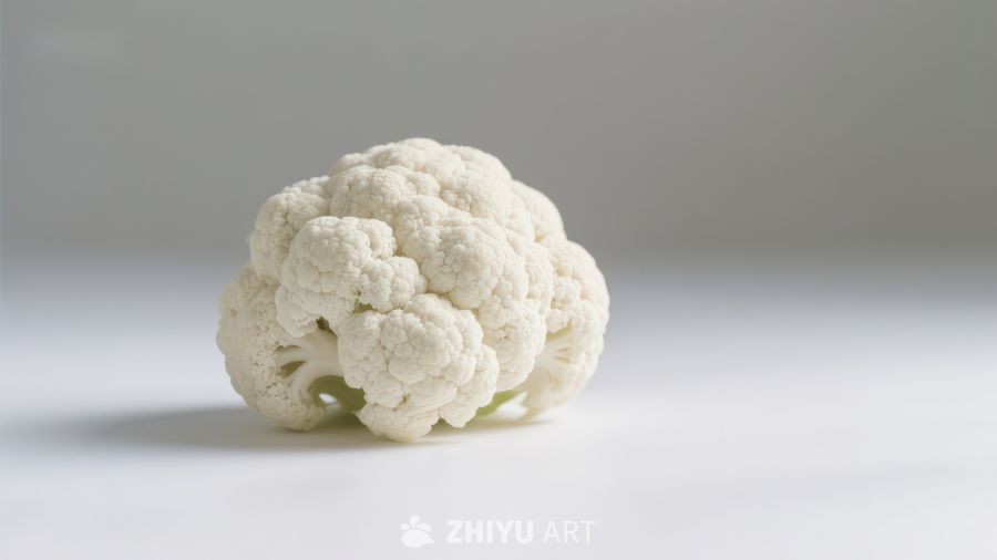 一颗白色花椰菜静物