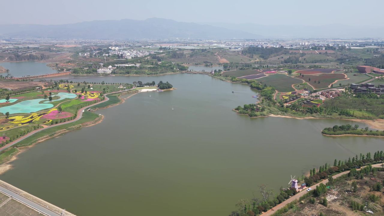 云南弥勒东方韵景区航拍 