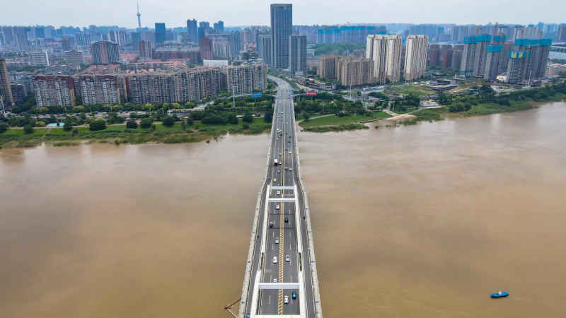 湖南株洲城市风光航拍 