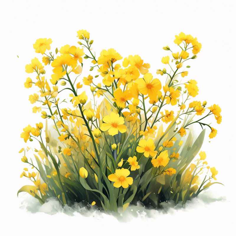 春天的油菜花插画 4