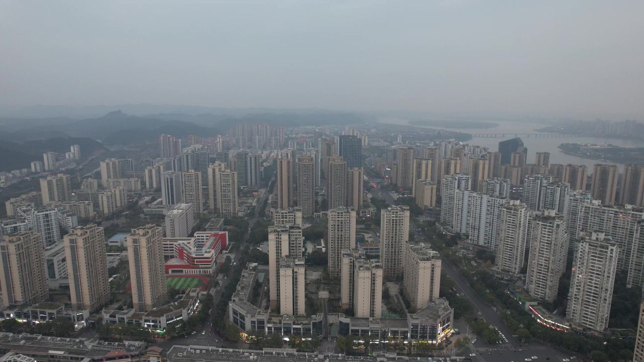 四川遂宁城市风光航拍