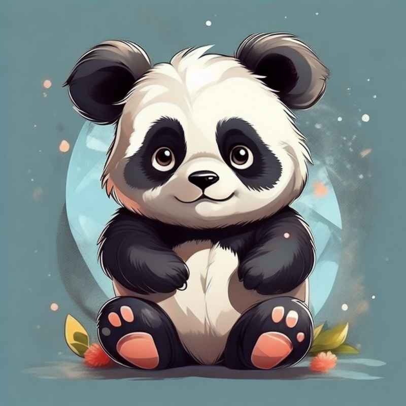 可爱熊猫插画简约风格 76