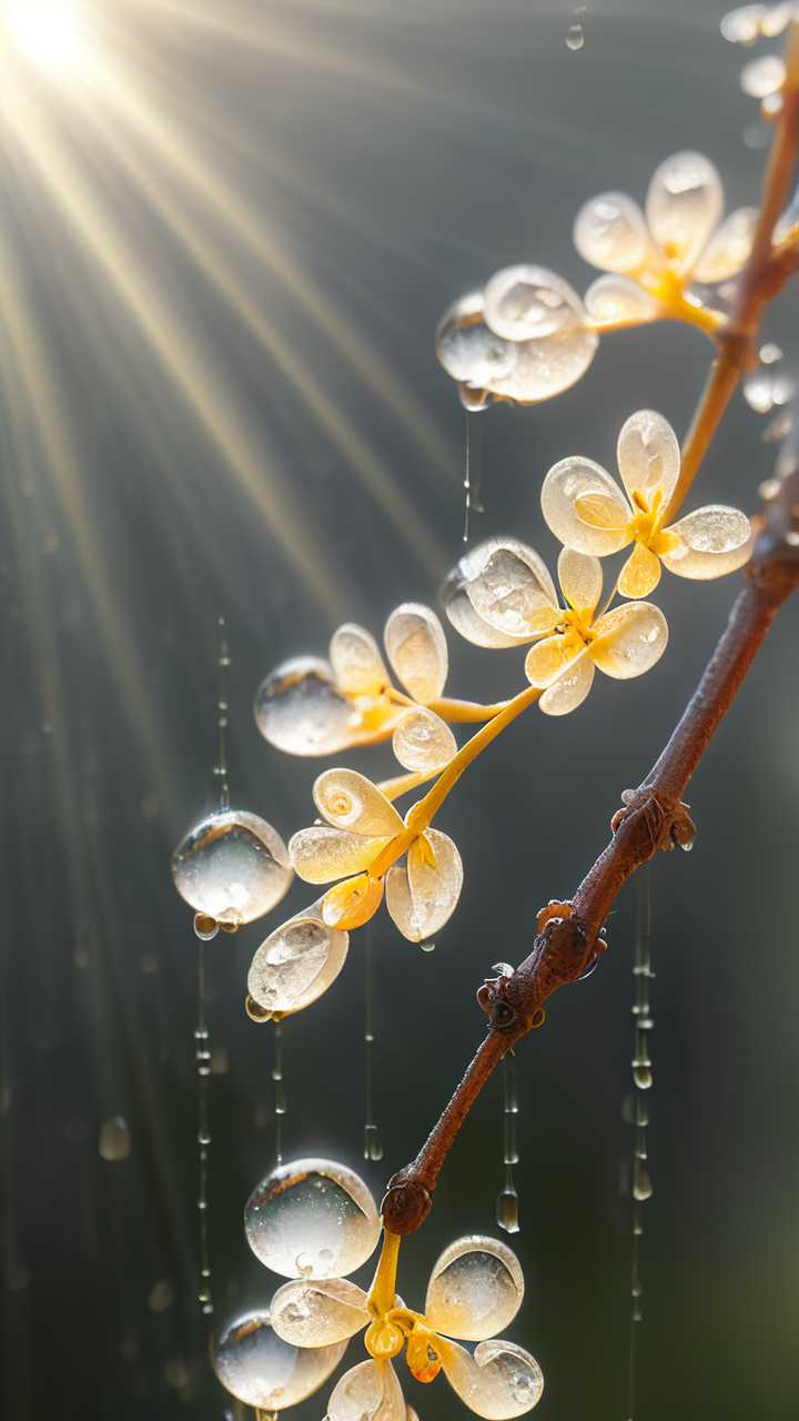 桂花水滴近景