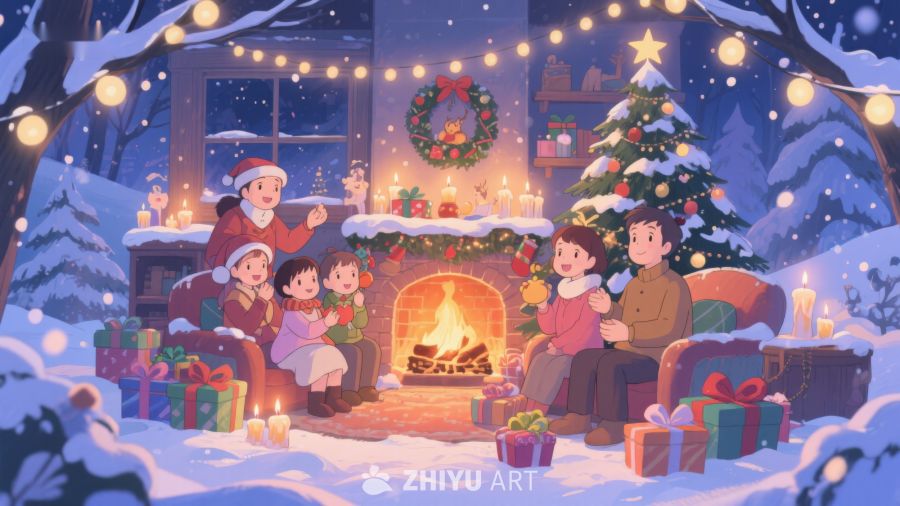 温馨圣诞夜，家人围炉共度 278