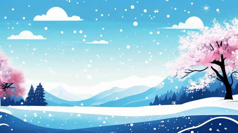 雪景唯美插画小屋 70
