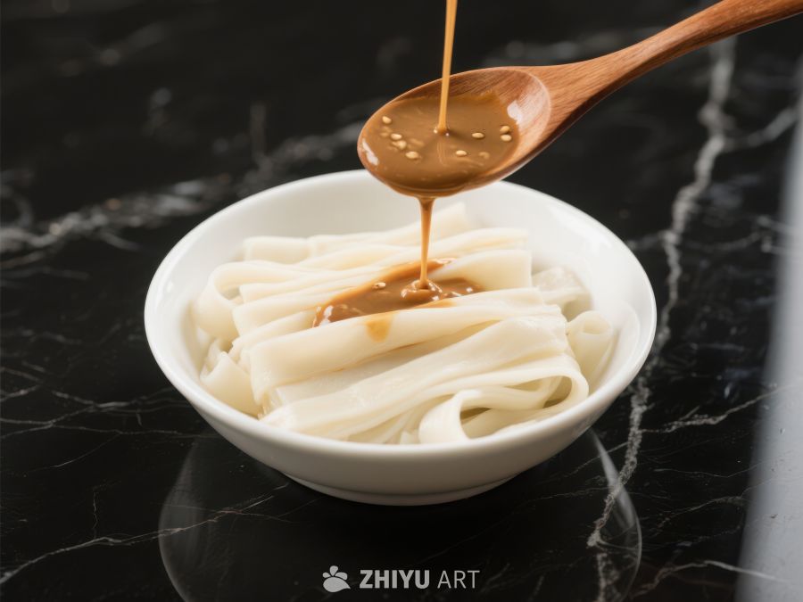 酱汁淋在面条上的瞬间 395