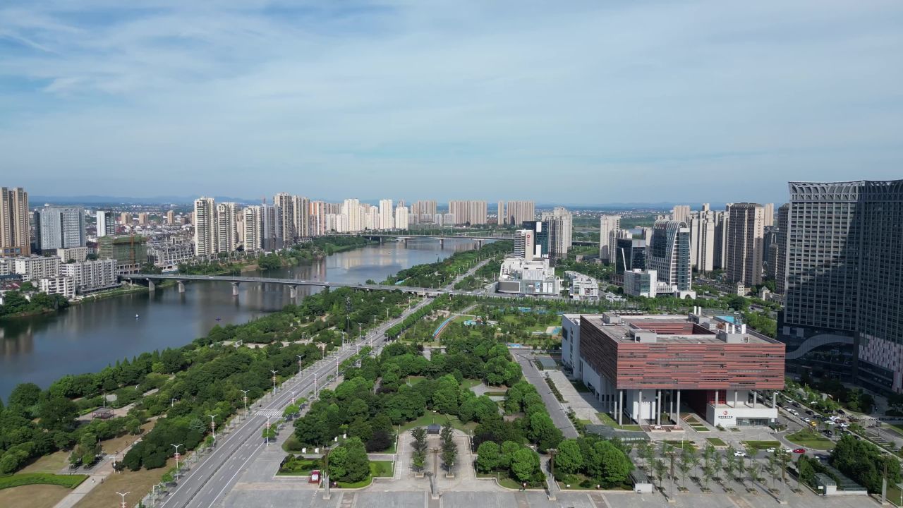 院 航拍江西鹰潭市文化艺术中心大剧