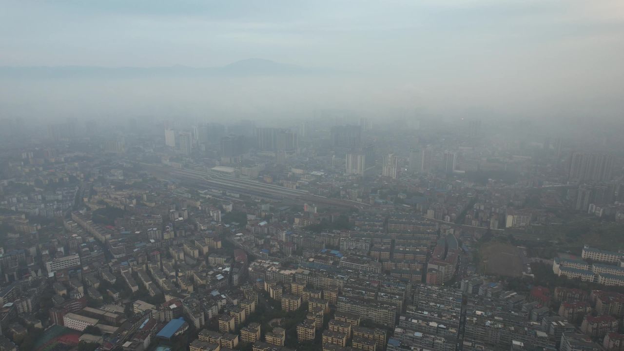 湖南怀化清晨云海迷雾航拍 