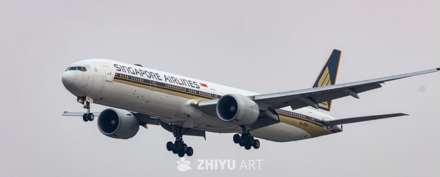 新加坡航空波音777起飞瞬间