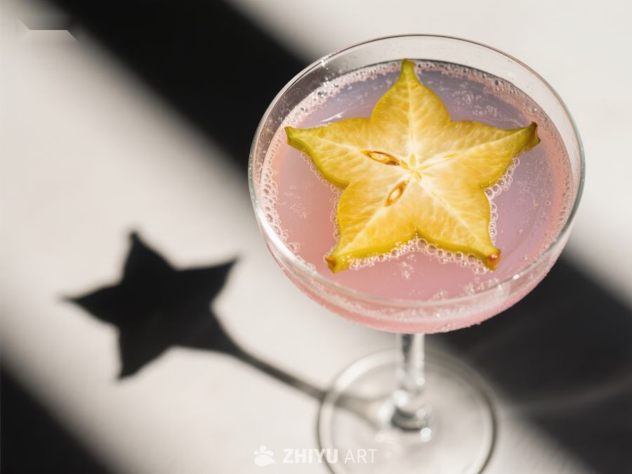 粉色鸡尾酒配杨桃装饰 169